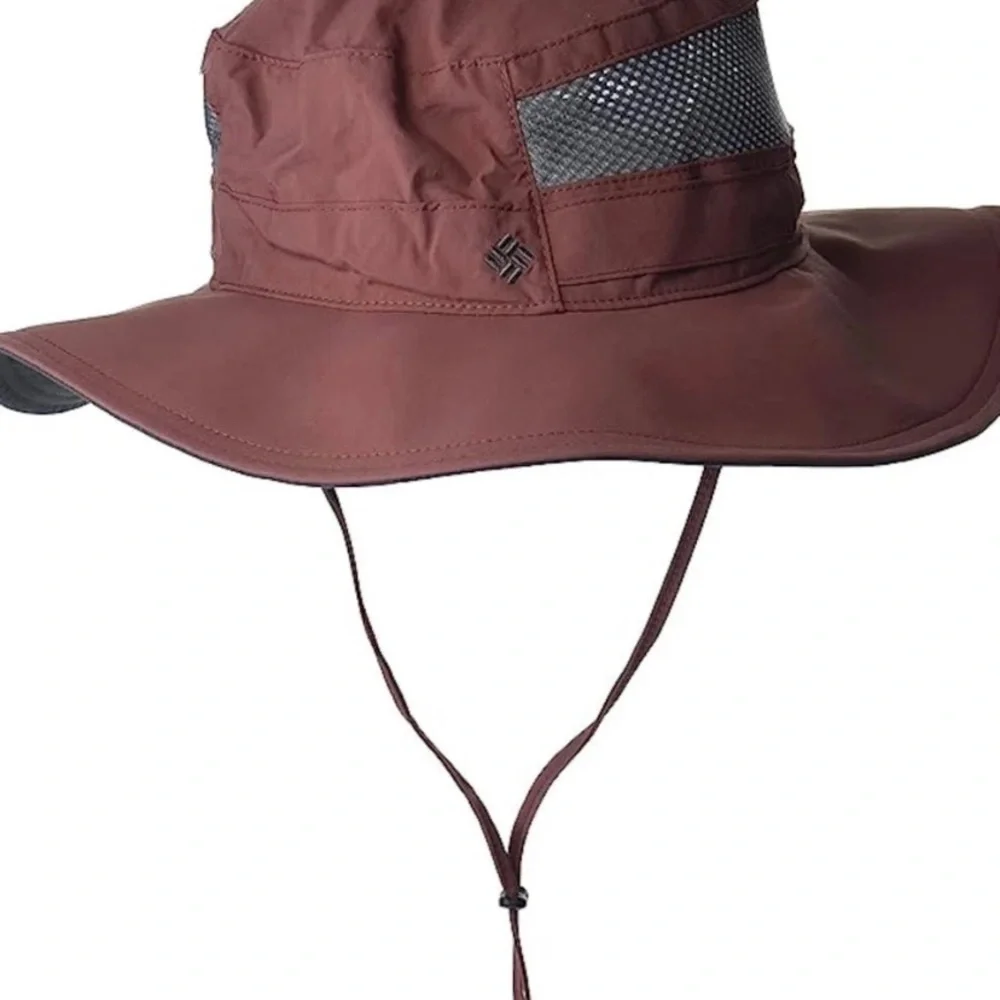 Columbia Men's Burgundy Outdoor Sun Hat with Gray Mesh